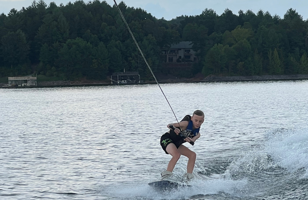 Learning wakeboarding with Greenflash Watersports Summer Camp
