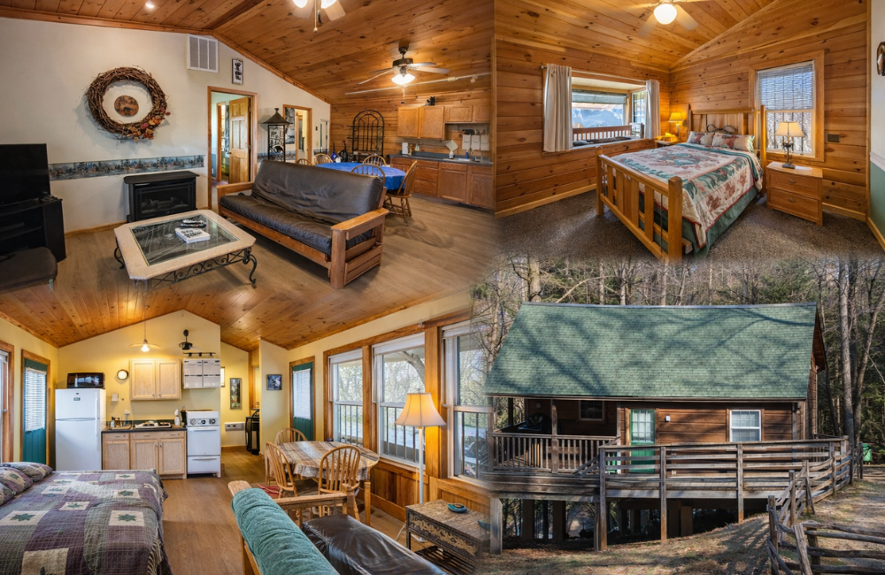 Nantahala Cabins in Bryson City NC comfy interiors in forest cabins