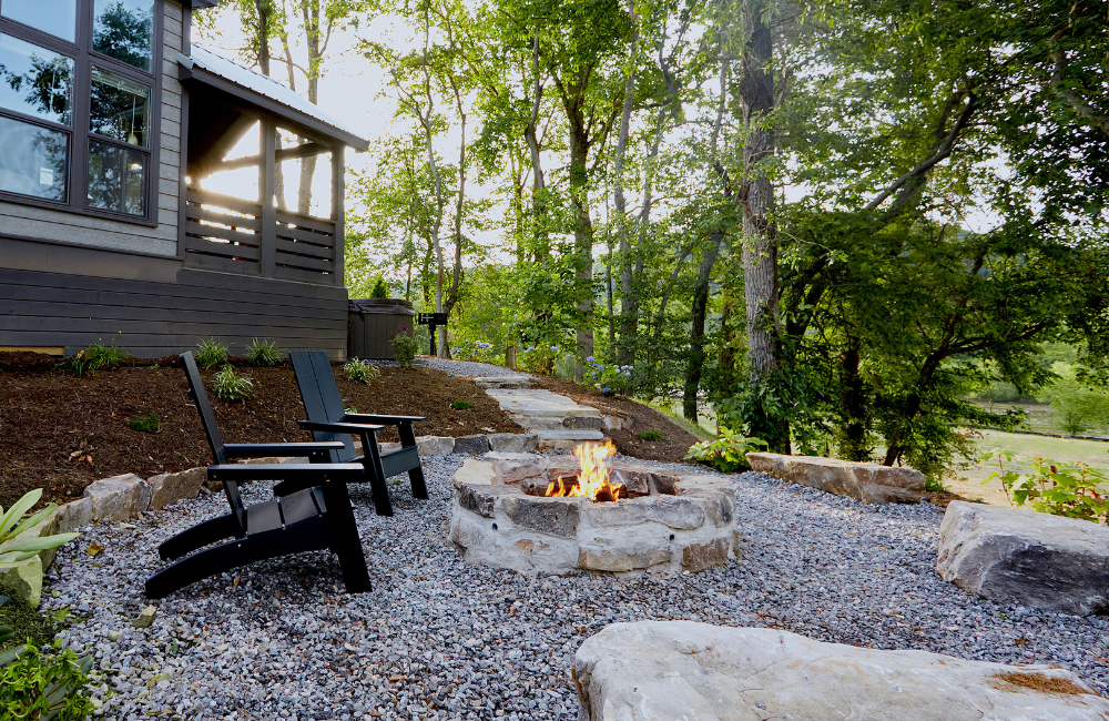 Asheville River Cabins firepit
