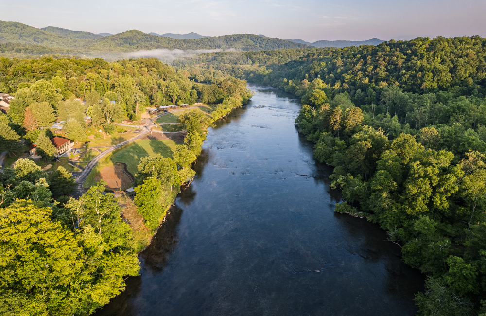 Asheville River Cabins aerial