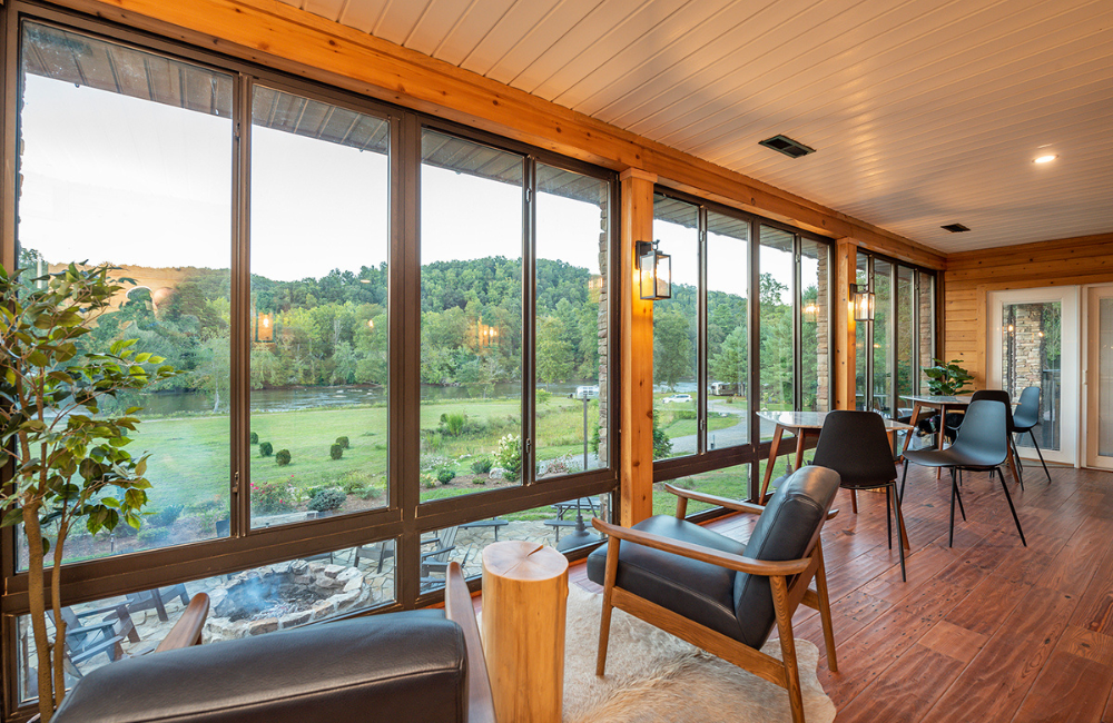 Asheville River Cabins lodge interior