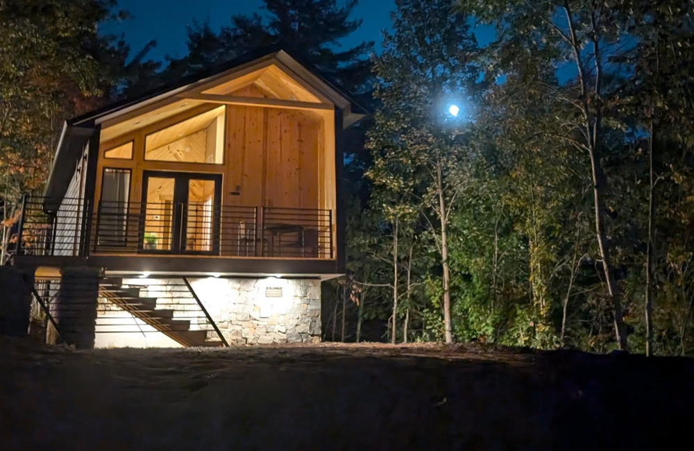 Bryson City NC cabin at night