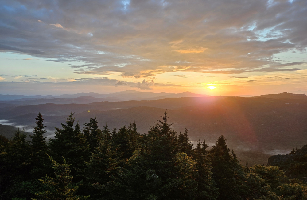 sunset at  Grandfather by Night: Twilight Hike, September 4