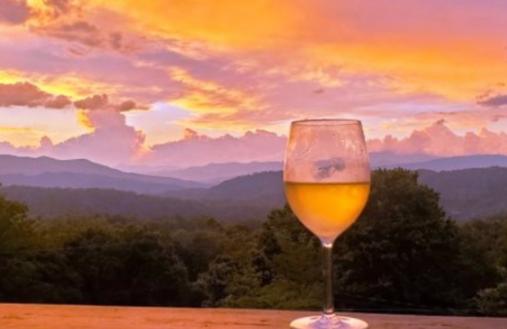 Bryson City NC cabins at sunset