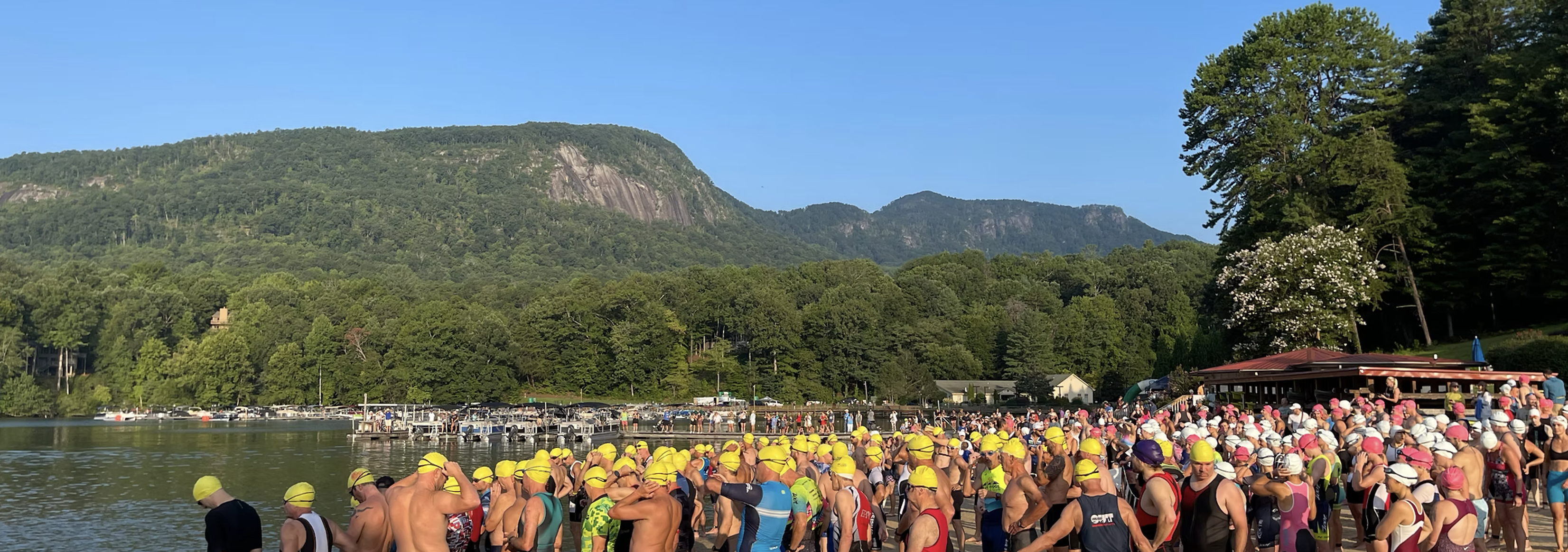 Competitors line up for Lake Lure Olympiad