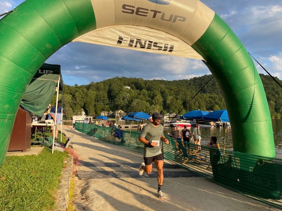 Finish line of Lake Lure Olympiad