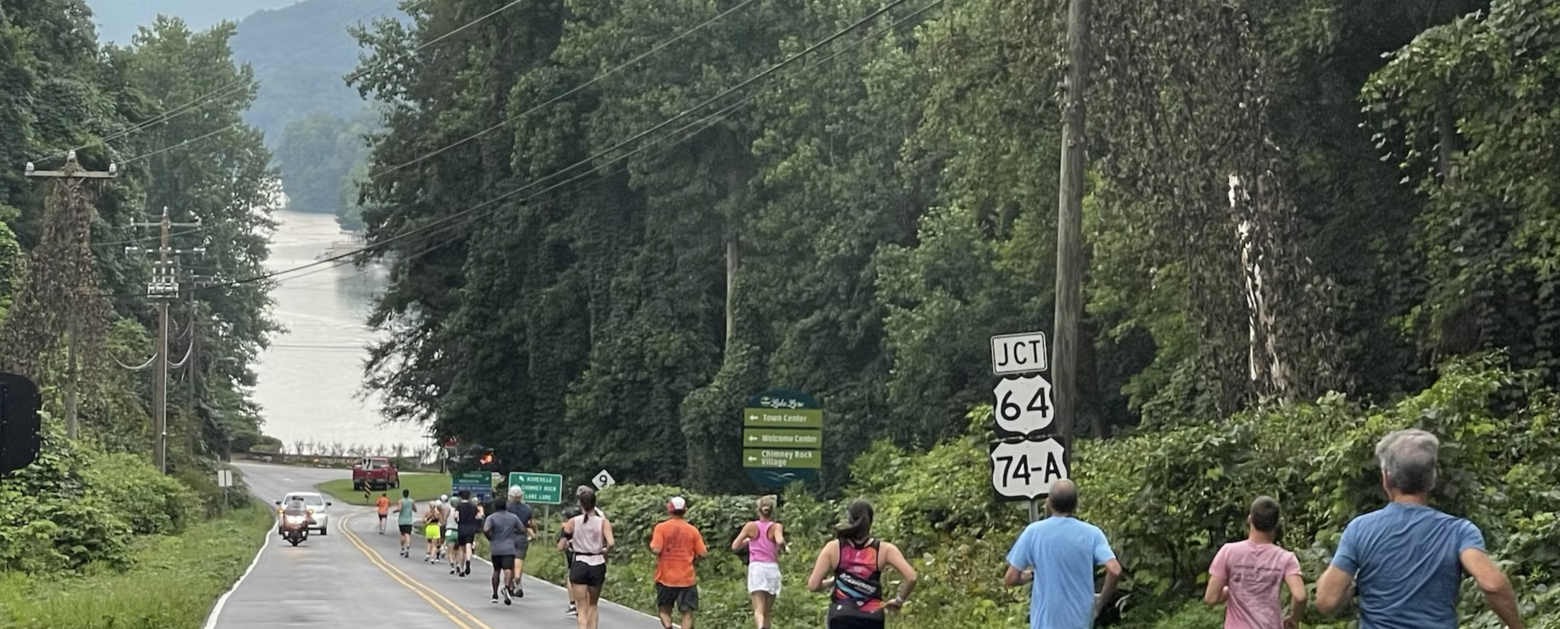 Competitors racing at Lake Lure Olympiad