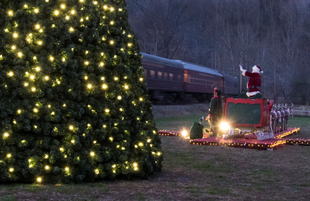 Bryson City Christmas Santa waving