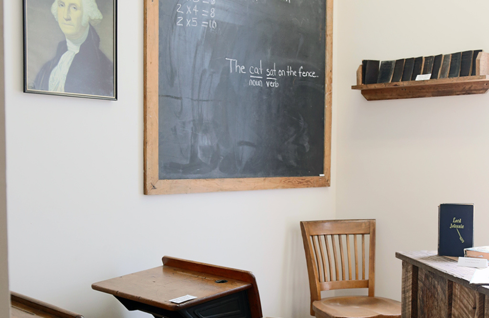 Historic classroom inside Swain-County-Heritage-Museum