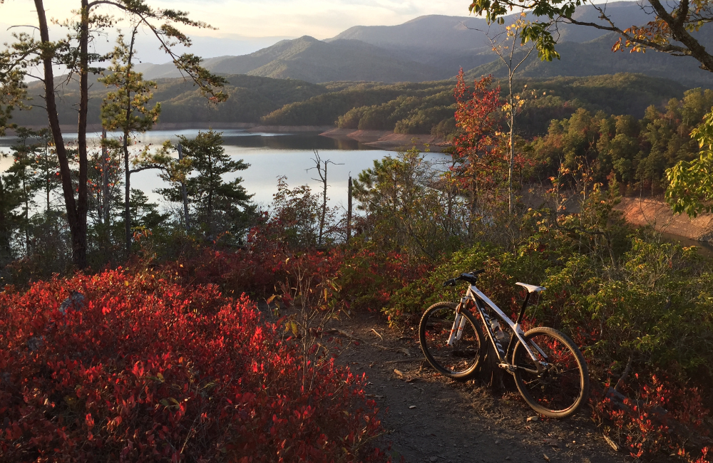 Fall view of the Overlook on Tsali Mountain Bike Trail Bryson City NC