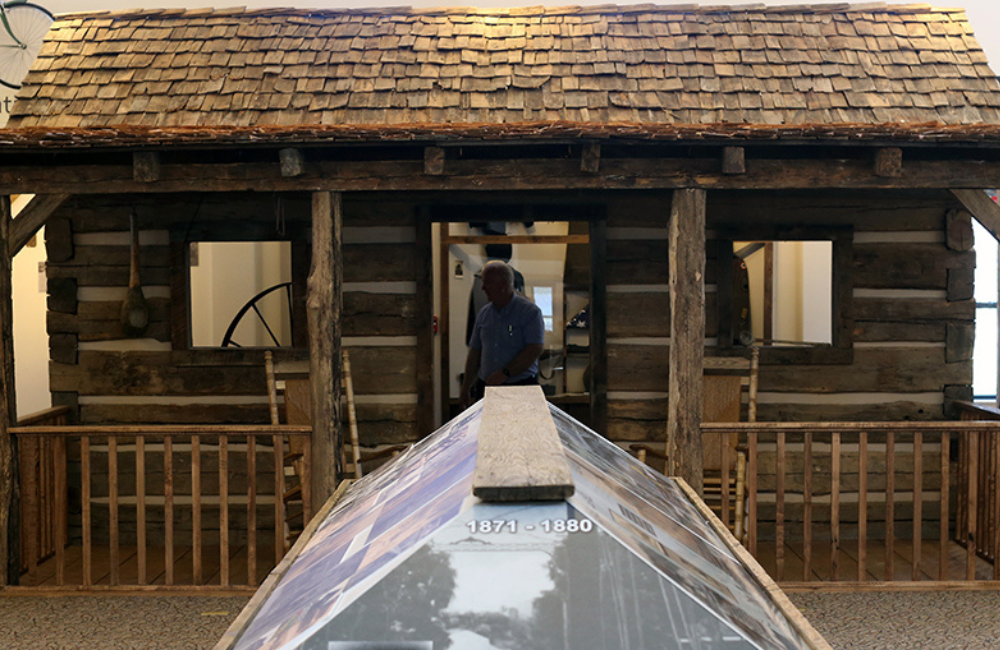 Historic cabin exterior at Swain-County-Heritage-Museum