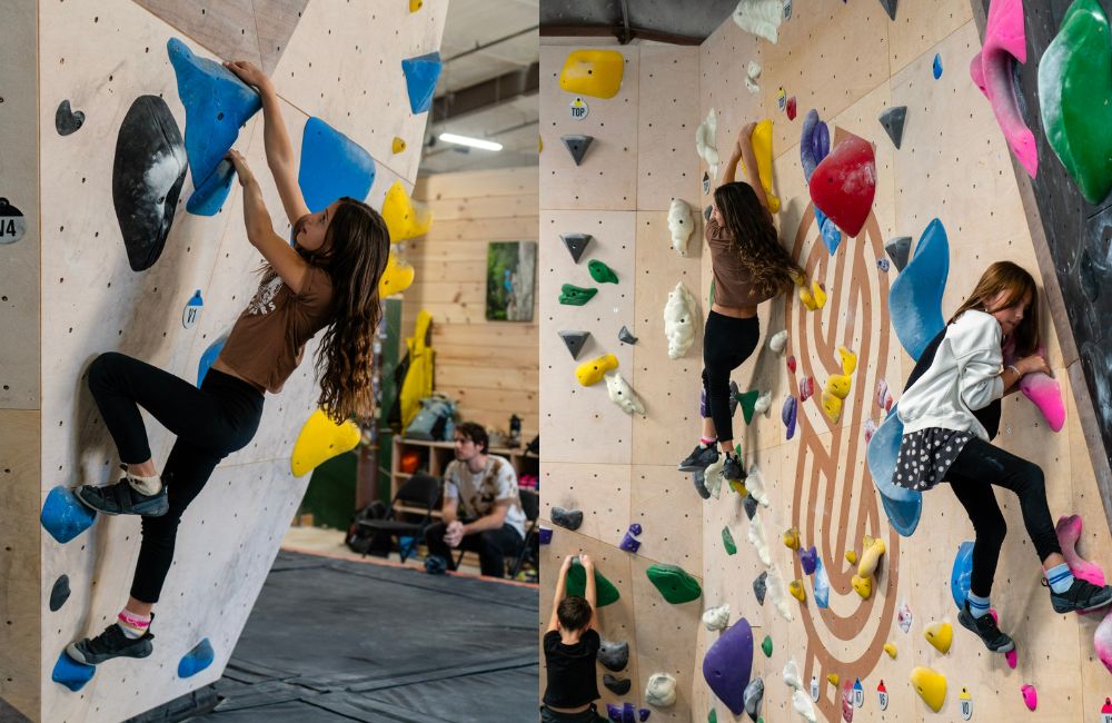 Kids rock climbing