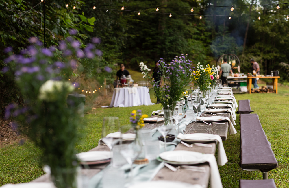 Place settings at Outland Great Smoky Mountains Chalet & Suites