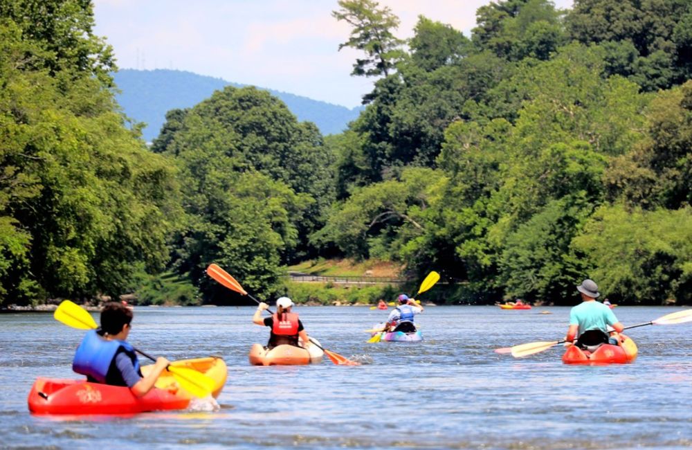 Kayaking on the French Broad River through Biltmore