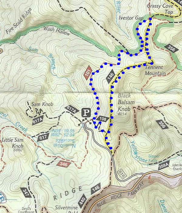 Black Balsam Knob Map