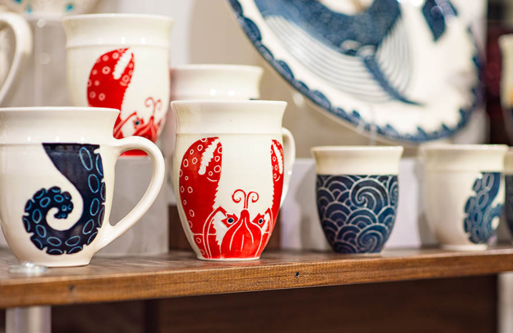 Ceramic art at Grovewood Gallery