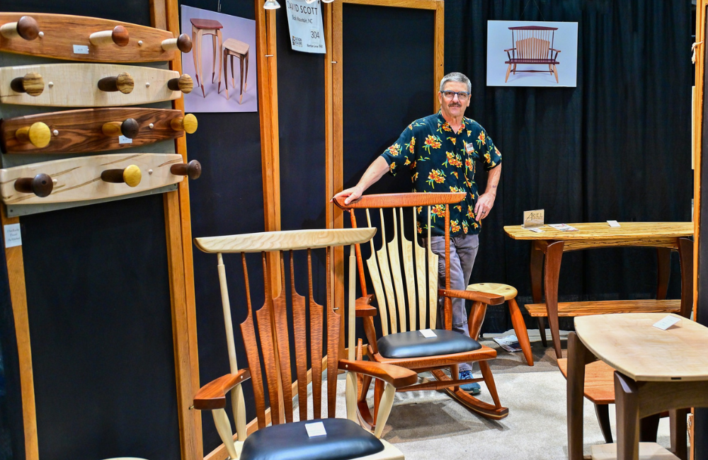 Woodworker David Scott at the Craft Fair of the Southern Highlands