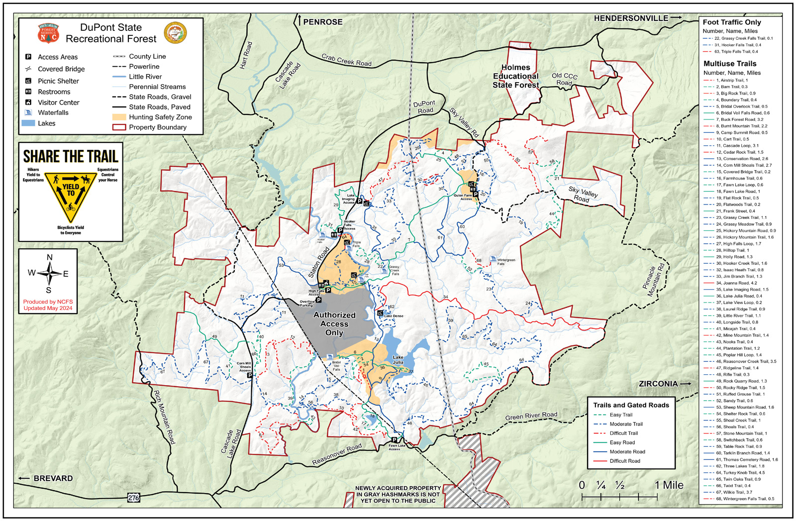 DuPont State Trail Map 2024