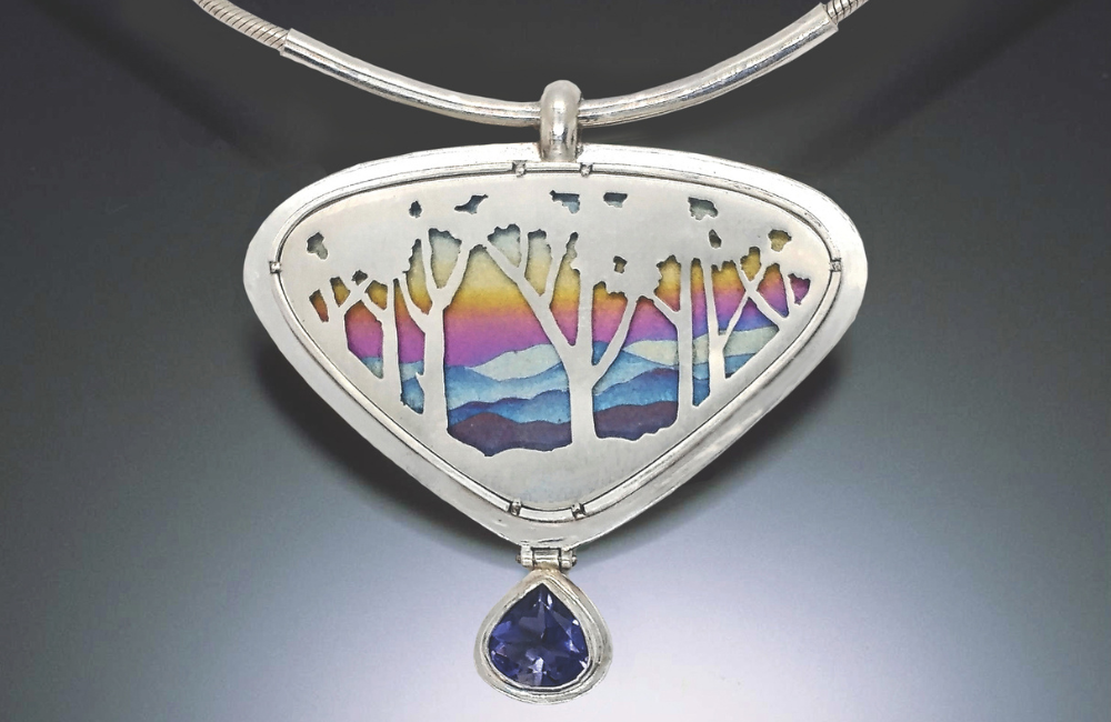 Necklace by Noel Yovovich at a mini pop up festival at the Folk Art Center