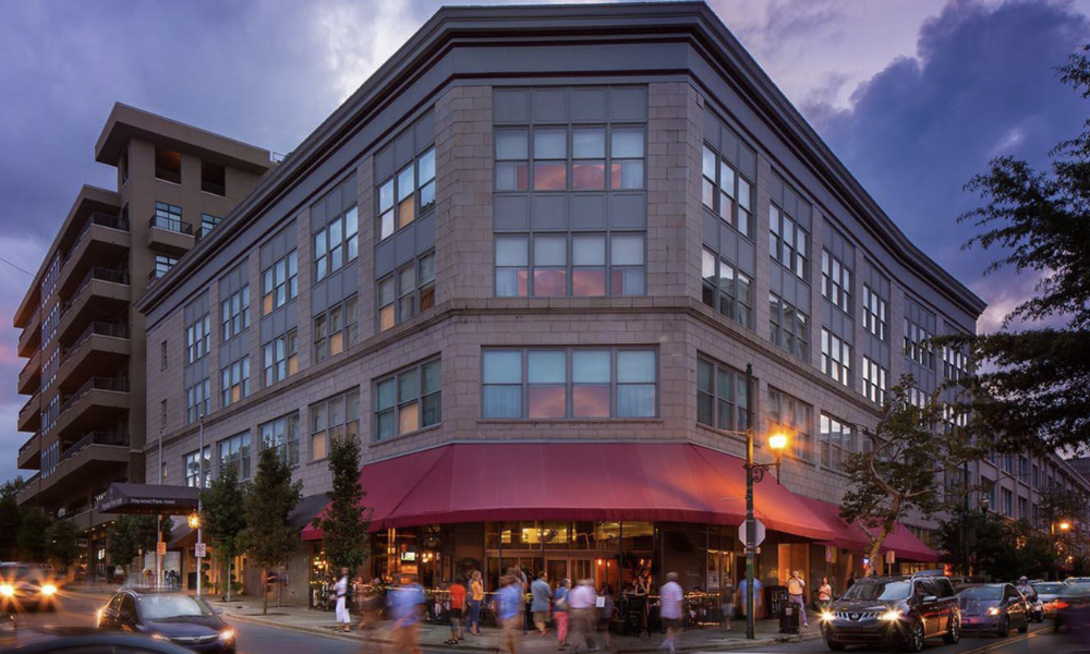 Downtown streetscape at Haywood Park Hotel
