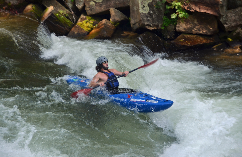 Kayaking the rapids at Nantahala River