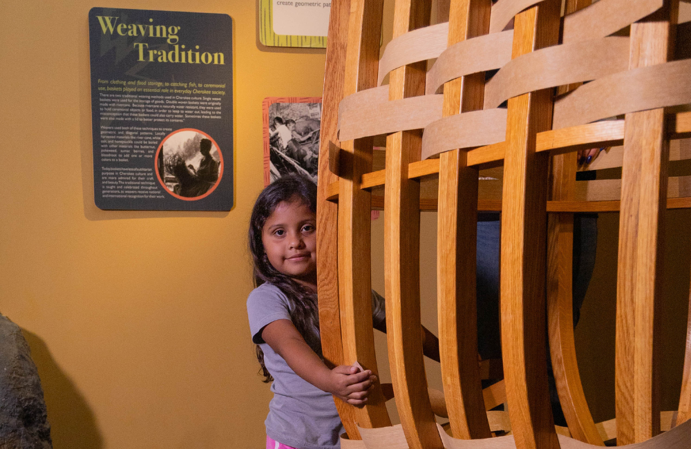 Weaving exhibit at Museum of the Cherokee People NC