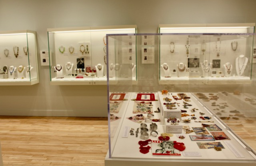 Part of the collection at the Costume Jewelry Museum in Asheville