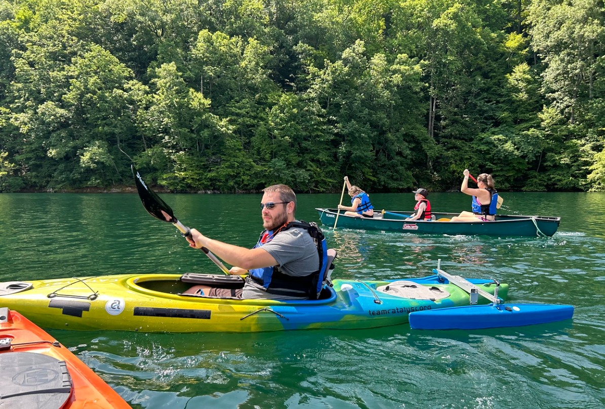 People kayaking in the river