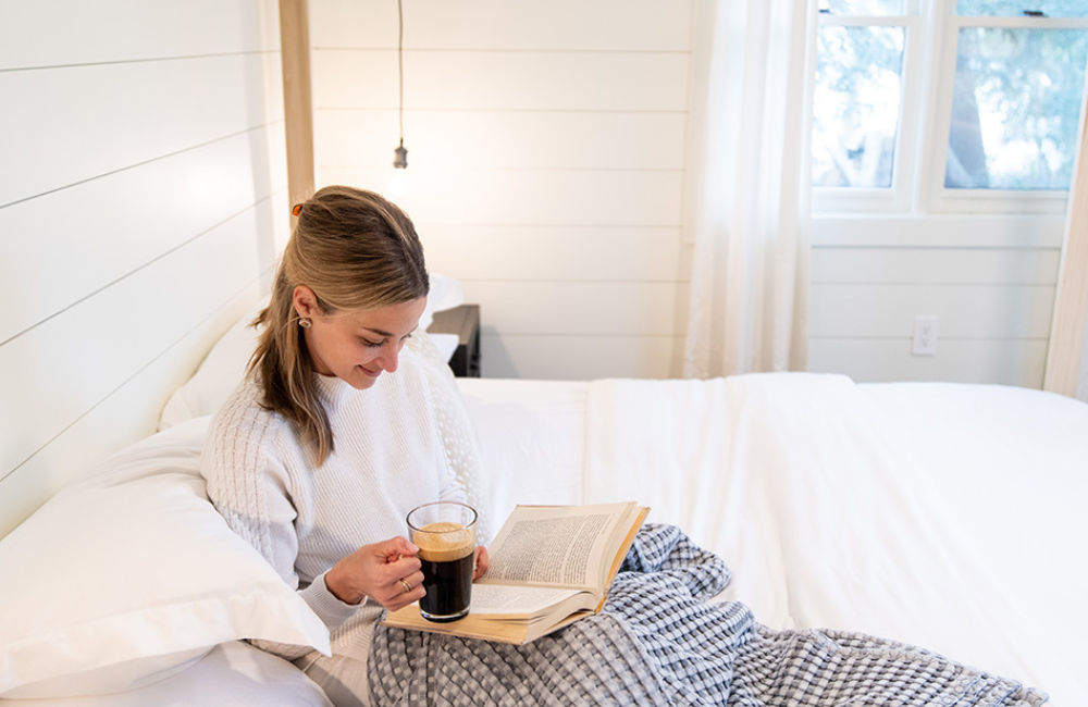 Relaxing indoors on a winter wellness escape to Jackson County NC