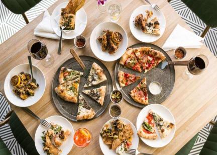 Pizza at Soprana Rooftop Cucina