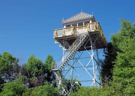 view of a recently upgraded fire tower with staircase