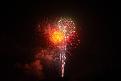 Fireworks light up dark skies