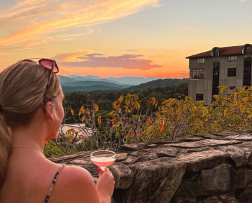 Omni Grove Park Inn and Spa sunset from the terrace