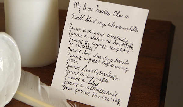 Thomas Wolfe Letter to Santa Claus