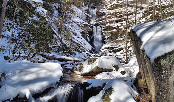 Toms Creek Falls Snow